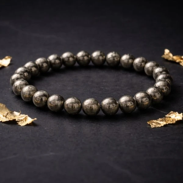 [DB-BRC-PYR-01] Authentic Natural Pyrite Bracelet | Original Golden Healing Crystal